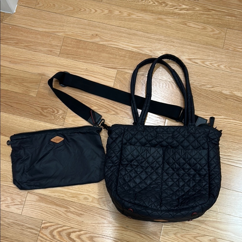 Black Quilted Tote Bag